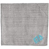 Zeta Tau Alpha ZTA Sherpa Blanket Frosty Grey w/Teal Thread Color
