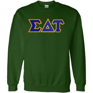Greekgear Sigma Delta Tau Lettered Crewneck(Forest Green)