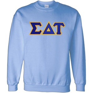 Greekgear Sigma Delta Tau Lettered Crewneck(Light Blue)