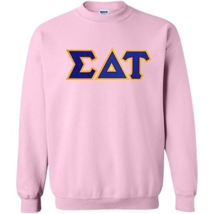 Greekgear Sigma Delta Tau Lettered Crewneck(Light Pink)