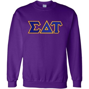 Greekgear Sigma Delta Tau Lettered Crewneck(Purple)