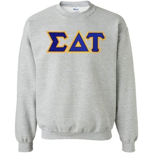 Greekgear Sigma Delta Tau Lettered Crewneck(Sports Grey)