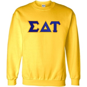 Greekgear Sigma Delta Tau Lettered Crewneck(Yellow)