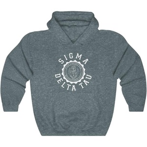 Greekgear Sigma Delta Tau Unisex College Seal Hoodie(Dark Heather)