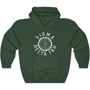 Greekgear Sigma Delta Tau Unisex College Seal Hoodie(Forest Green)