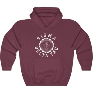 Greekgear Sigma Delta Tau Unisex College Seal Hoodie(Maroon)