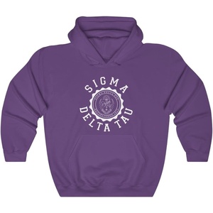 Greekgear Sigma Delta Tau Unisex College Seal Hoodie(Purple)