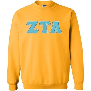 Greekgear Zeta Tau Alpha Lettered Crewneck(Athletic Gold)