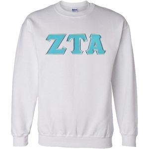 Greekgear Zeta Tau Alpha Lettered Crewneck(White)