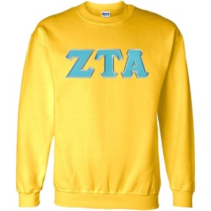 Greekgear Zeta Tau Alpha Lettered Crewneck(Yellow)