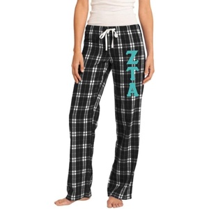 Greekgear Zeta Tau Alpha Women’s Flannel Plaid Pant – PJ’s(Black)