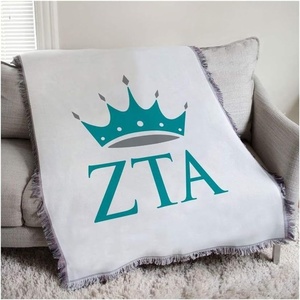 Greekgear Zeta Tau Alpha ZTA Crown Afghan Blanket Throw