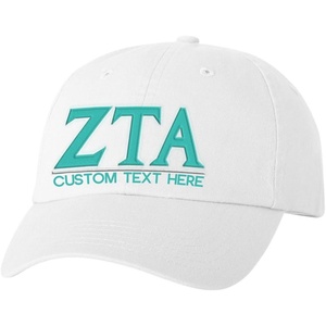 Personalized Zeta Tau Alpha ZTA Greek Line Hat(White)