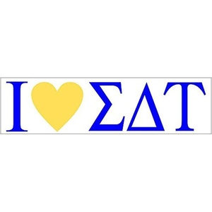 Sigma Delta Tau I Love Bumper Sticker