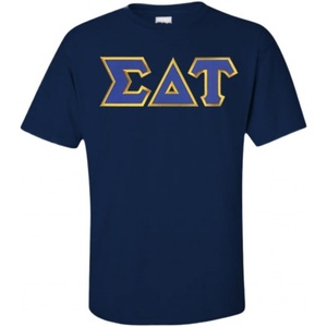 Sigma Delta Tau Lettered T-Shirt(Navy Blue)