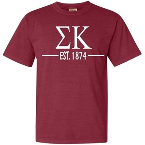 Sigma Kappa Custom Greek Lettered Short Sleeve T-Shirt(Brick)