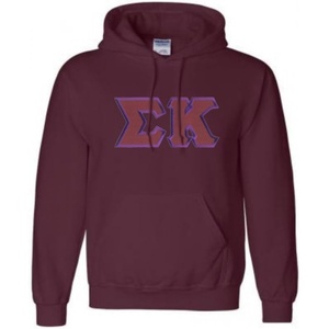 Sigma Kappa Lettered Hooded Sweatshirt(Maroon)