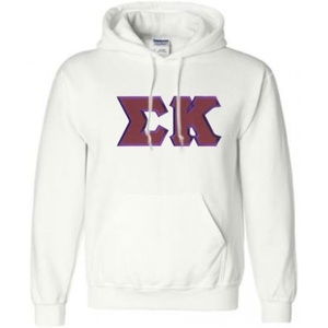 Sigma Kappa Lettered Hooded Sweatshirt(White)