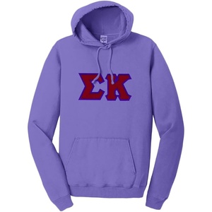 Sigma Kappa Pigment-Dyed Lettered Hooded Sweatshirt(Amethyst)