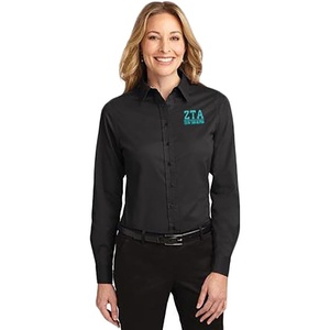 Zeta Tau Alpha Greek Letter Oxford(Black/ Light Stone)