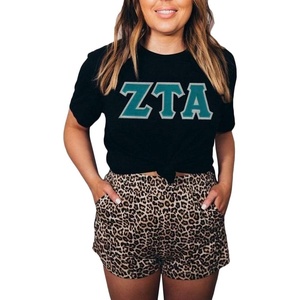 Zeta Tau Alpha Lettered Tee(Black)