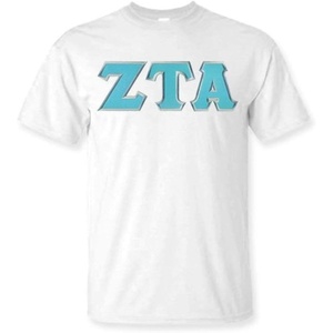 Zeta Tau Alpha Lettered Tee(White)