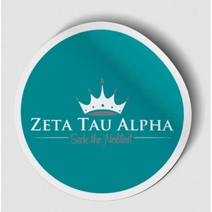 Zeta Tau Alpha Logo Round Decal Teal(Teal)