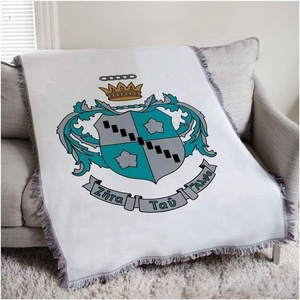 Zeta Tau Alpha ZTA Full Color Crest Afghan Blanket Throw