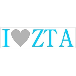 Zeta Tau Alpha ZTA I Love Bumper Sticker