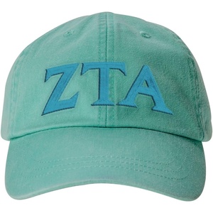 Zeta Tau Alpha ZTA Lettered Premium Pastel Hat(Seafoam Green)