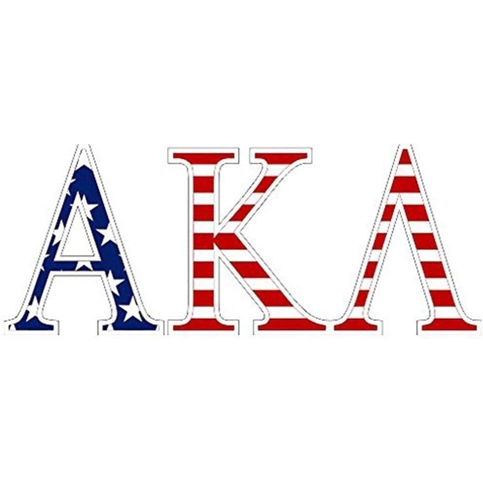 image:imageAlpha Kappa Lambda American Flag Greek Letter Sticker 25 Tall