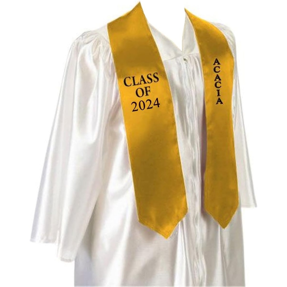 image:imageGreekgear ACACIA Embroidered Graduation Sash Stole