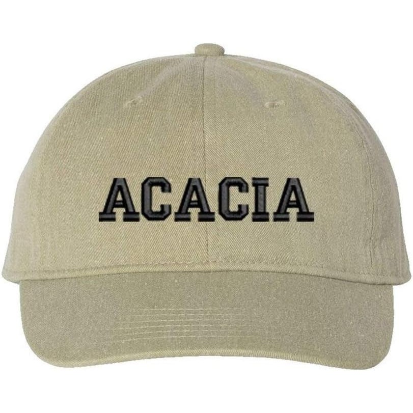 image:imageGreekgear Acacia Pigment Dyed Baseball CapKhaki WBlack Thread Color