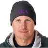 Alpha Kappa Lambda Greek Letter Knit Cap(Dark Grey W/Purple Thread Color)