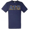 Greekgear Alpha Tau Omega ATO Lettered V-Neck T-Shirt(Navy Blue)