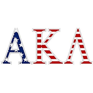 Alpha Kappa Lambda American Flag Greek Letter Sticker – 2.5″ Tall
