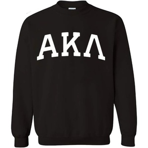 Alpha Kappa Lambda Arched Greek Letter Crewneck Sweatshirt Black(Black)