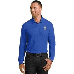 Alpha Tau Omega ATO Emblem Long Sleeve Polo(Royal Blue)