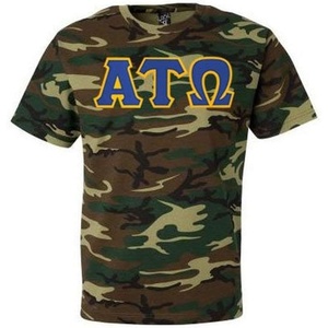 Alpha Tau Omega Lettered Camouflage T-Shirt(Camouflage)