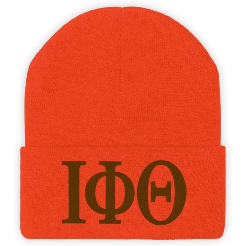 image:imageGreekgear Iota Phi Theta Lettered Knit BeanieAthletic Orange