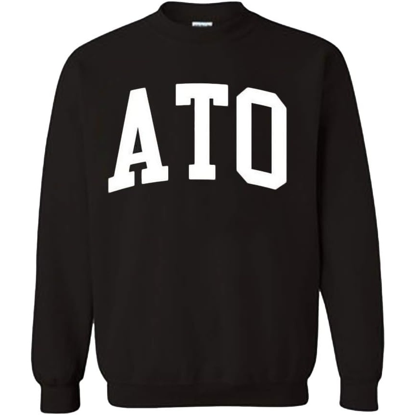 image:imageGreekgear Mens Alpha Tau Omega ATO BIG TEXT Crewneck Sweatshirt BlackBlack
