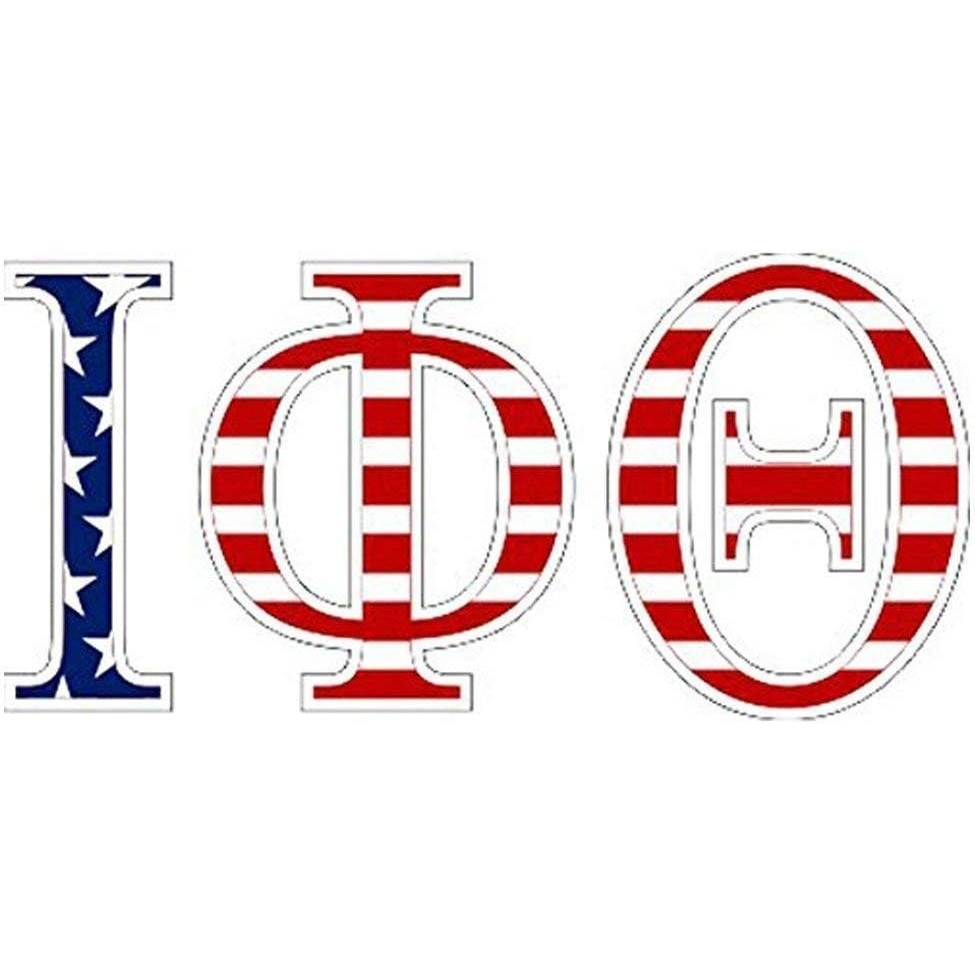 image:imageIota Phi Theta American Flag Greek Letter Sticker 25 Tall
