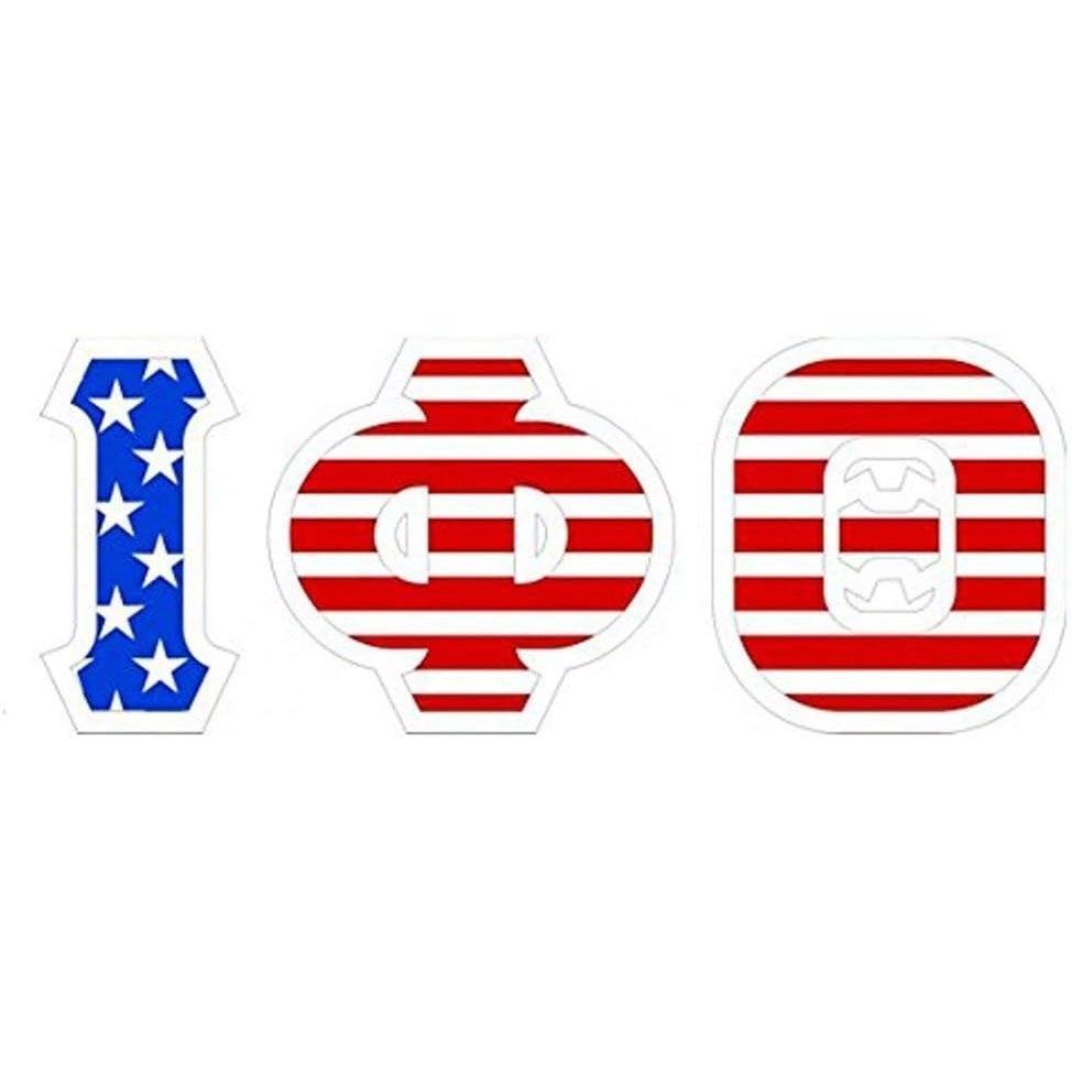 image:imageIota Phi Theta American Flag Greek Letter Sticker