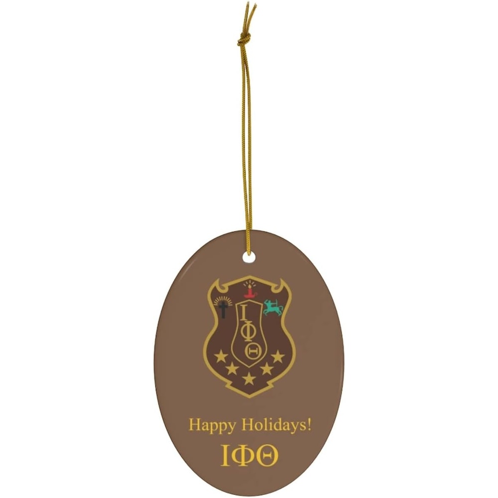image:imageIota Phi Theta Holiday Crest Oval Ornaments