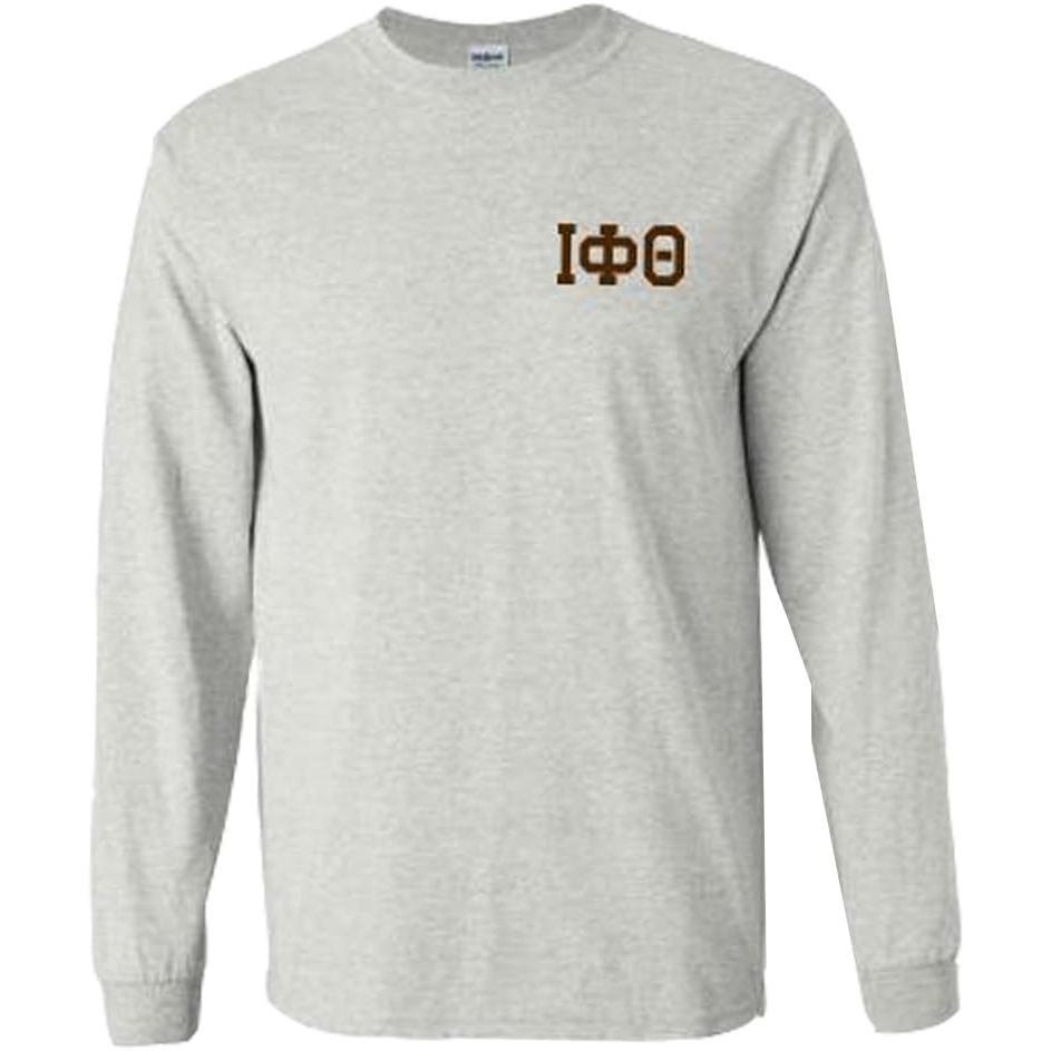 image:imageIota Phi Theta World Famous Crest Long Sleeve TShirtLight Grey