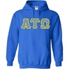 Alpha Tau Omega ATO Fraternity Crest Twill Letter Hooded Sweatshirt(Royal Blue)