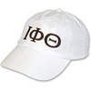 Greekgear Iota Phi Theta Letter Hat(White/Brown)