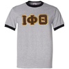 Greekgear Iota Phi Theta Lettered Ringer Shirt(Athletic Heather/Black)