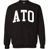 Greekgear Men’s Alpha Tau Omega ATO BIG TEXT Crewneck Sweatshirt Black(Black)