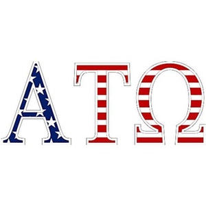 Alpha Tau Omega ATO American Flag Greek Letter Sticker-2.5″ Tall